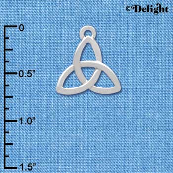 C3671 tlf - Large Silver Trinity Knot - Silver Charm (6 per package)
