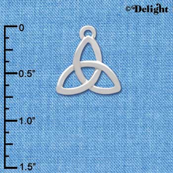 C3671 tlf - Large Silver Trinity Knot - Silver Charm (6 per package)