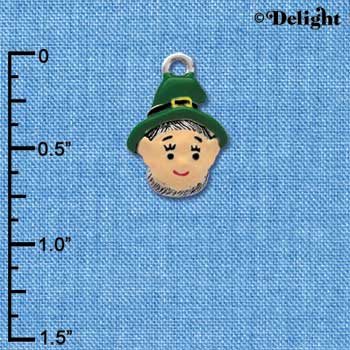 C3676 tlf - Small Leprechaun with Hat - Silver Charm (6 per package)