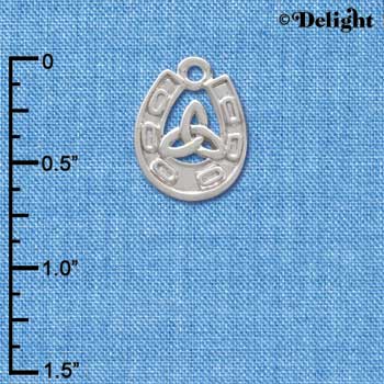 C3683 tlf - Silver Horseshoe with Trinity Knot - Silver Charm (6 per package)