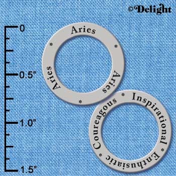 C3691 tlf - Aries (Courageous, Inspirational, Enthusiastic) - Silver Charm (6 per package)