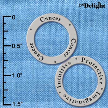 C3693 tlf - Cancer (Imaginative, Intuitive, Protective) - Silver Charm (6 per package)