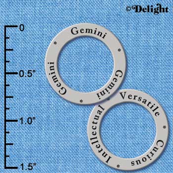 C3695 tlf - Gemini (Intellectual, Curious, Versatile) - Silver Charm (6 per package)