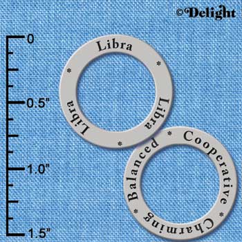 C3697 tlf - Libra (Cooperative, Charming, Balanced) - Silver Charm (6 per package)