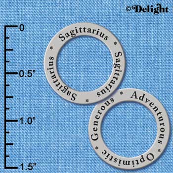 C3699 tlf - Sagittarius (Adventurous, Optimistic, Generous) - Silver Charm (6 per package)