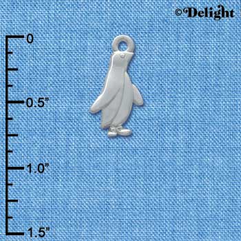 C3735 tlf - 2-D Silver Penguin - Silver Charm (6 per package)