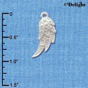 C3745 tlf - Faux Stone Wing - Silver Charm (6 per package)