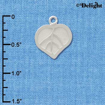 C3758 tlf - Heart Mesh Leaf - Silver Charm (6 per package)