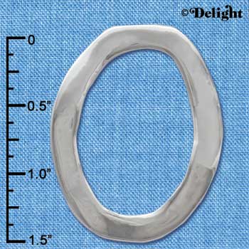 C3766 tlf - Large Open Irregular Oval - Silver Charm (2 per package)