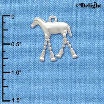 C3768 tlf - Horse with 4 Dangle Legs - Silver Charm (6 per package)