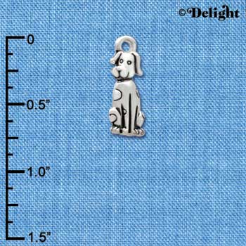 C3775 tlf - 2-D Spotted Dog - Silver Charm (2 per package)