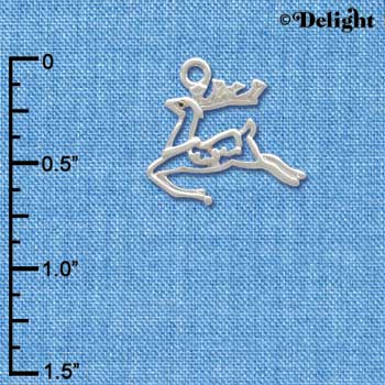 C3784 tlf - 2-D Silver Reindeer - Silver Charm (2 per package)