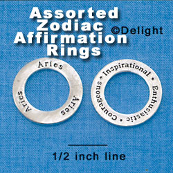 C3794 - Zodiac Affirmation Rings - Assorted (12 per package)