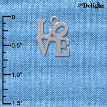 C3827 tlf - Love in Square - Silver Charm (6 per package)