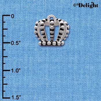 C3830 tlf - Crown - Silver Charm (6 per package)