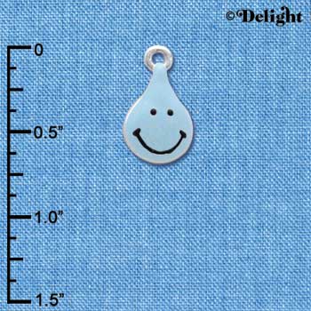 C3876 tlf - Blue Water Drop - Silver Charm (6 per package)