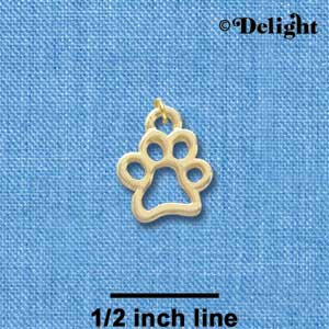 C3900 tlf - Medium Open Paw - Gold Charm (6 per package)