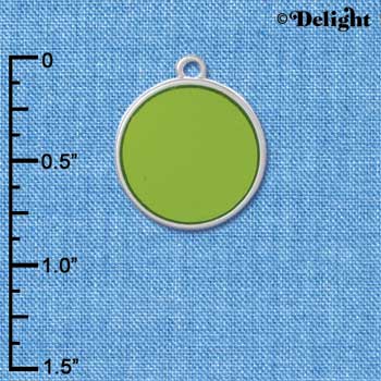 C3920 tlf - Lime Green Pearl Acrylic in Silver Holder - Silver Charm (6 per package)