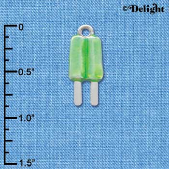 C3926 tlf - Lime 2-D Popsicle - Silver Charm (6 per package)