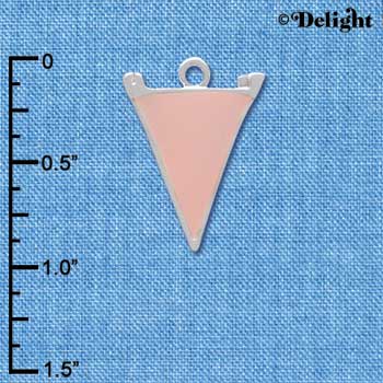 C3946 tlf - Small Pink Penant - Silver Charm (6 per package)
