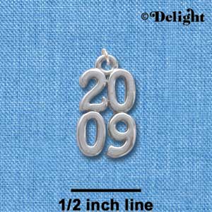 C4010 tlf - Silver Vertical Year - 2009 - Im. Rhodium Charm (6 per package)