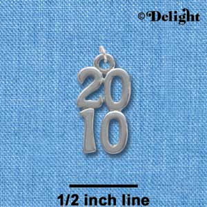 C4011 tlf - Silver Vertical Year - 2010 - Im. Rhodium Charm (6 per package)