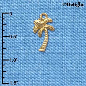 C4109+ tlf - Gold Palm Tree - Gold Plated Charm (6 per package)