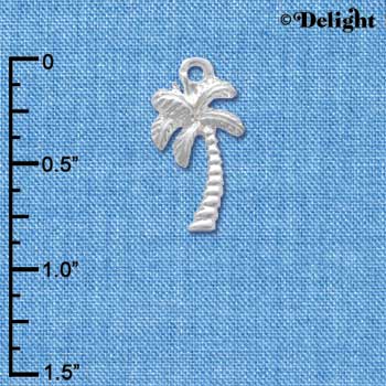 C4110+ tlf - Silver Palm Tree - Silver Plated Charm (6 per package)