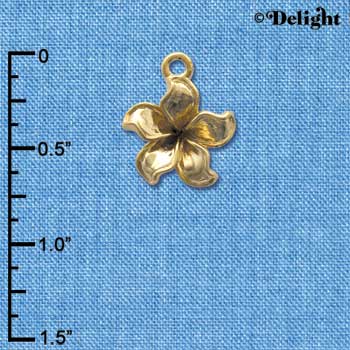 C4114 tlf - Gold Flower - Gold Plated Charm (6 per package)