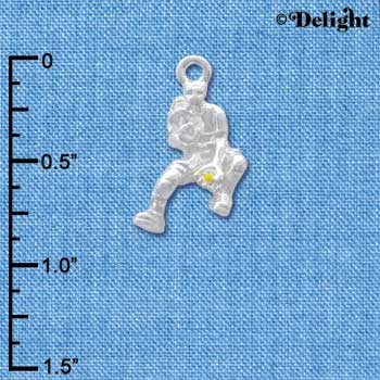 C4116+ tlf - Softball Fielder - Silver Plated Charm (6 per package)