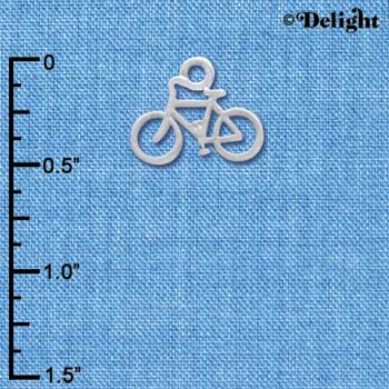 C4168+ tlf - Small Bicycle - Silver Plated Charm (6 per package)