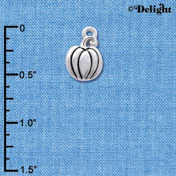 C4177 tlf - Small Silver Pumpkin - Silver Plated Charm (6 per package)