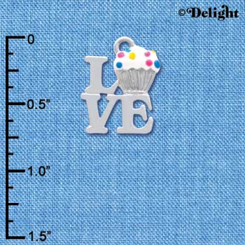 C4181 tlf - Love with Vanilla Cupcake - Silver Plated Charm (6 per package)