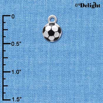 C4220+ tlf - 3-D Soccerball - Silver Plated Charm (6 per package)