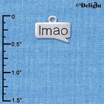 C4296 tlf - lmao - Laughing My A** Off - Text Chat - Silver Plated Charm (6 per package)