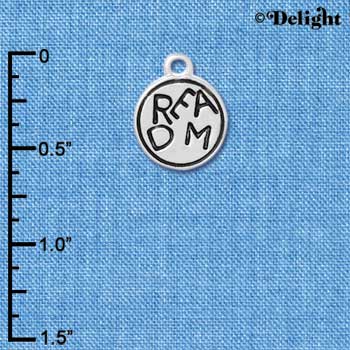 C4306 tlf - Dream in Circle - 2 Sided - Silver Plated Charm (6 per package)