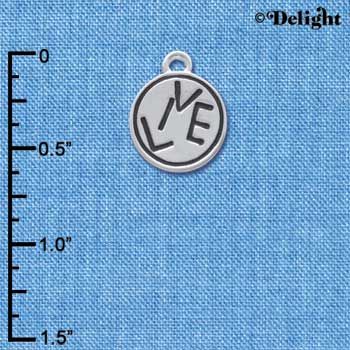 C4307 tlf - Live in Circle - 2 Sided - Silver Plated Charm (6 per package)