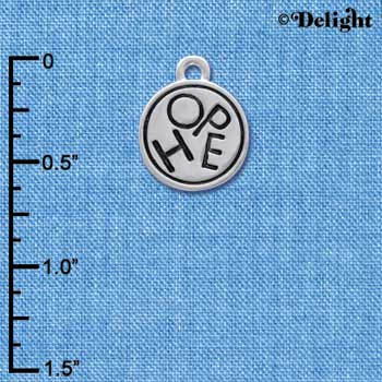 C4309 tlf - Hope in Circle - 2 Sided - Silver Plated Charm (6 per package)