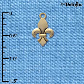 C4409 tlf - Fleur de Lis - Gold Plated Charm (6 per package)