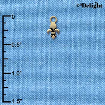 C4411 tlf - Mini Fleur de Lis - Gold Plated Charm (6 per package)