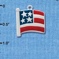 C1002 - Flag USA Silver Charm (6 charms per package)