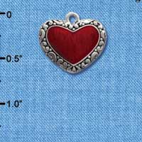 C1028 - Red Enamel Heart Charm (6 charms per package)