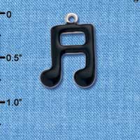 C1039 - Musical Notes Black Silver Charm (6 charms per package)