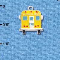 C1045 - School Bus Back Silver Charm (6 charms per package)