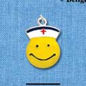 C1053 - Smiley Face Nurse Silver Charm (6 charms per package)