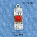 C1054 - Band-Aid Heart Red Silver Charm (6 charms per package)