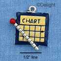 C1055 - Medical Chart Silver Charm (6 charms per package)