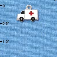 C1059* - Ambulance Cross Silver Charm (left & right) (6 charms per package)