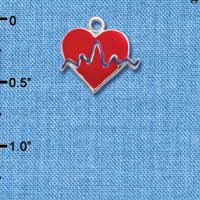 C1060 - Heart Rhythm Line Silver Charm (6 charms per package)