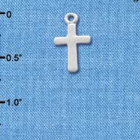 C1061+ - Cross Plain Silver Charm (6 charms per package)